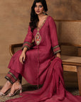 Pink Silk Embroidered Kurta Set