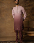 Salmon Pink Ombre Kurta Set