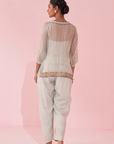 Gajara Ice Blue Shirt Pant Set