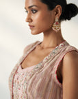 Prisha Blush Pink Cape Gharara Set