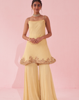 Genda Yellow Sharara Set