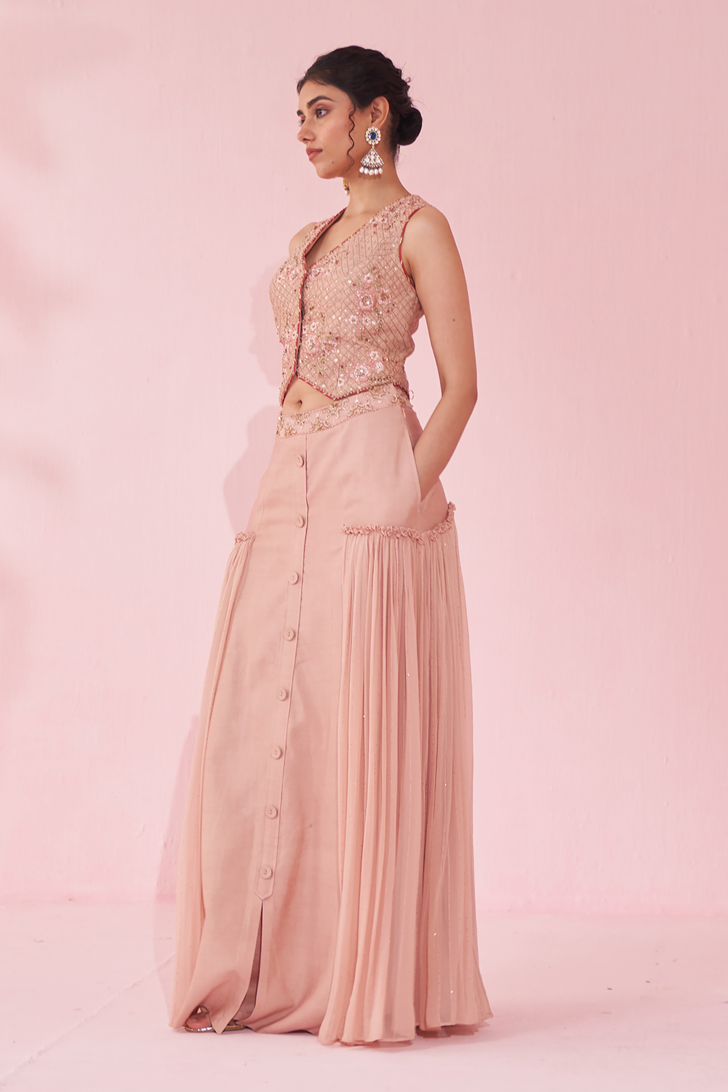 Gamya Blush Pink Lehenga Set