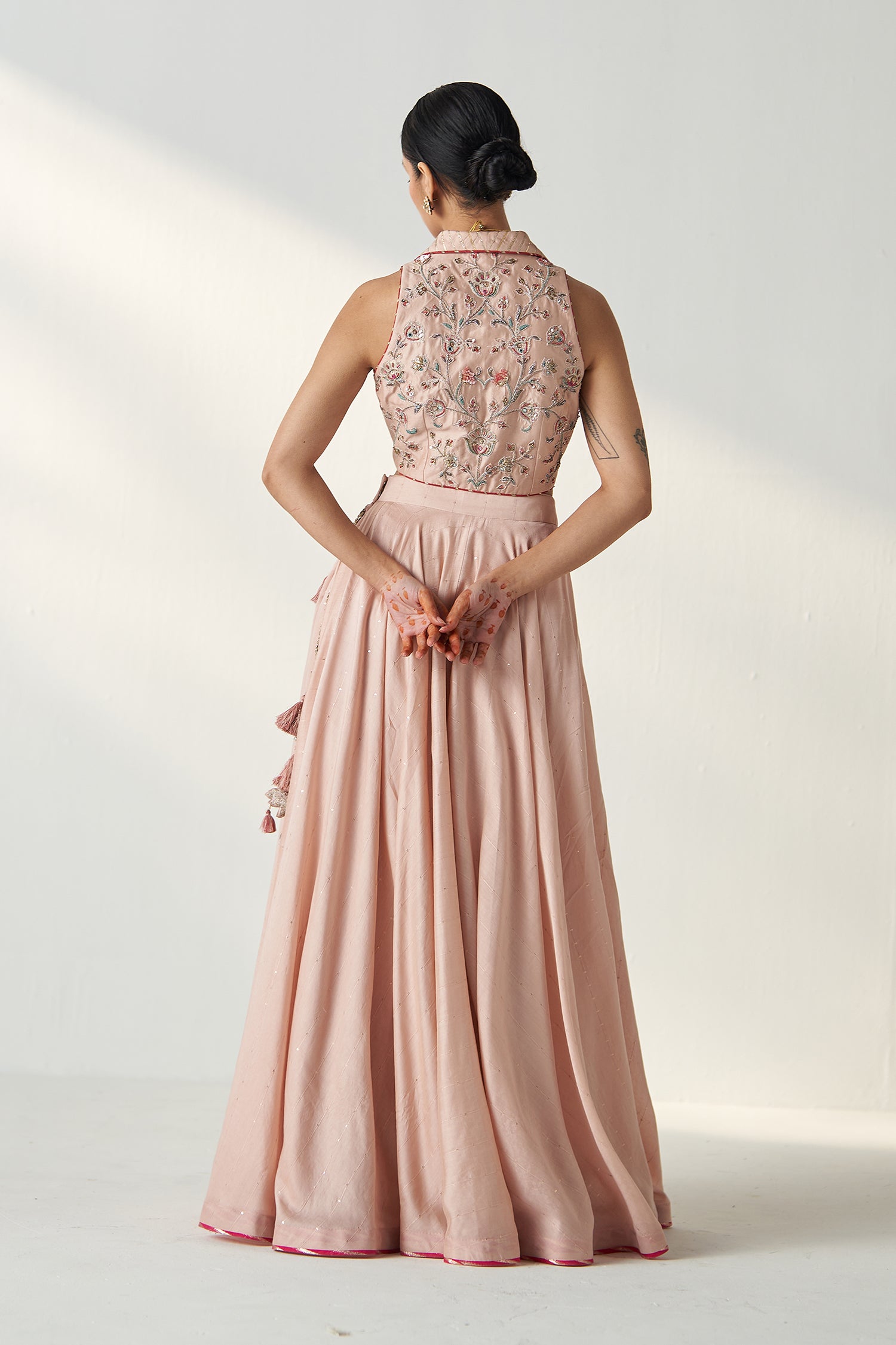 Rajita Blush Pink Gilet Lehenga Set