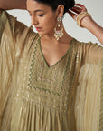 Suhana Green Kaftan Gharara Set