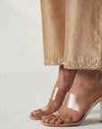 Pakhi Fawn Sheer Kurta Pant Set