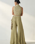 Ridhi Green Gilet Sharara Set