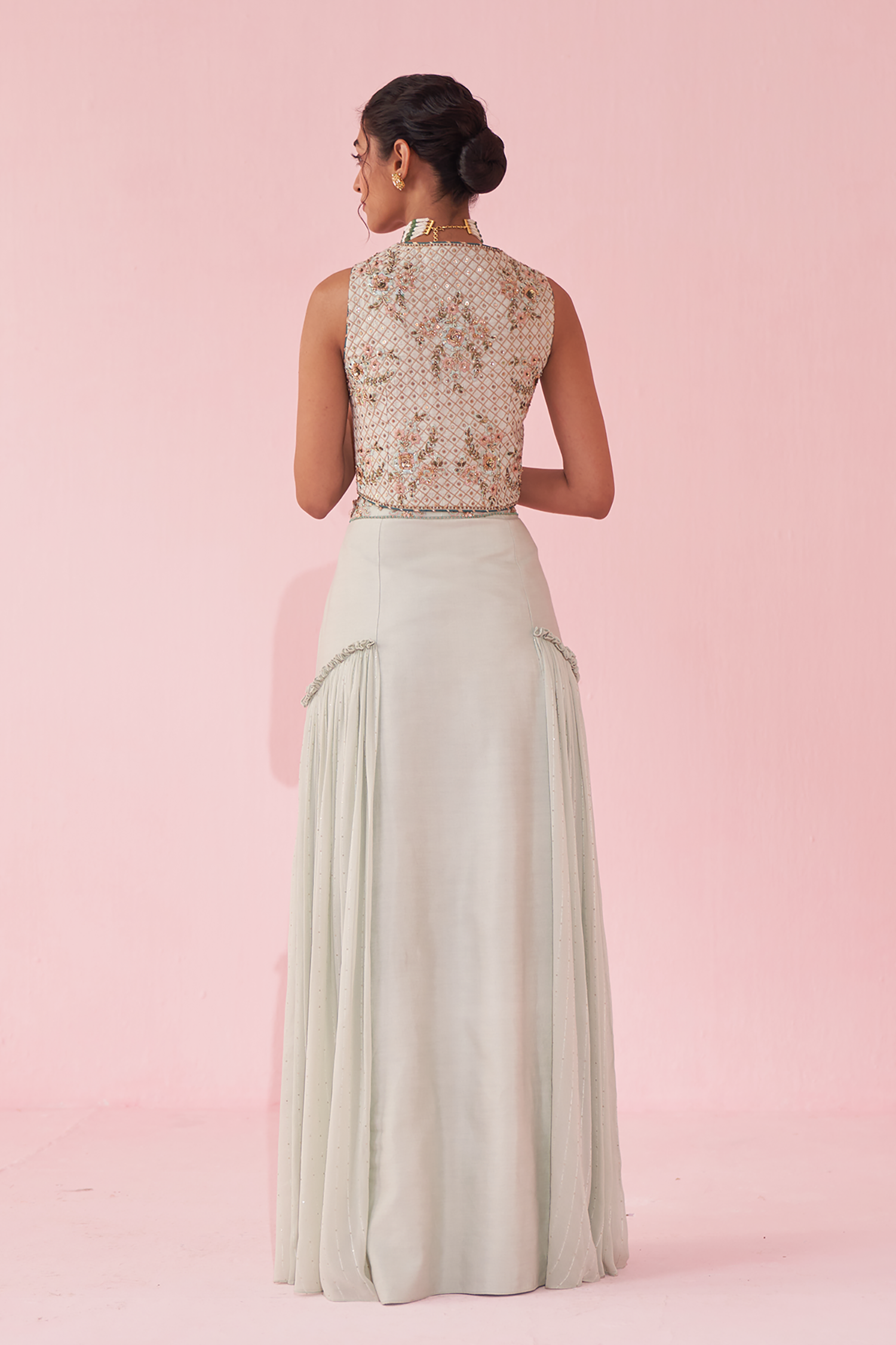 Gurnoor Ice Blue Sharara Set