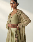Zoya Green Cape Lehenga Set