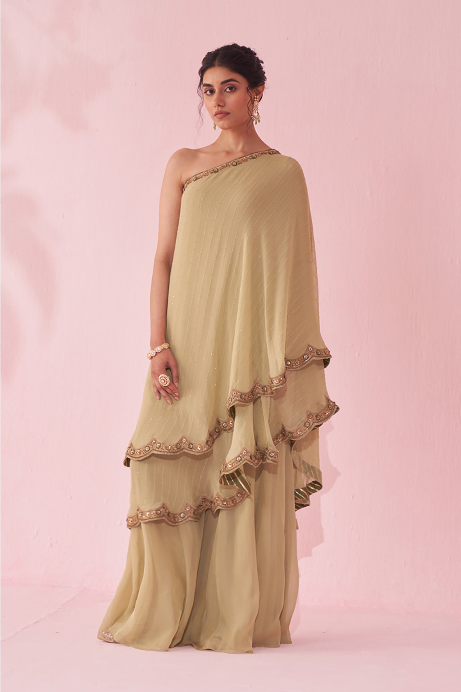 Gulbano Green Sharara Set