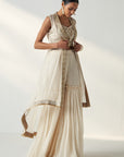 Prisha Ivory Cape Gharara Set