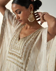 Suhana Ivory Kaftan Gharara Set