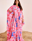 Long Kaftan Dress with Pleated Waist