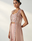 Prisha Blush Pink Cape Gharara Set