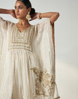 Suhana Ivory Kaftan Gharara Set