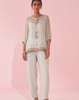 Gajara Ice Blue Shirt Pant Set