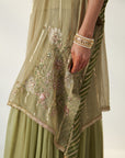 Suhana Green Kaftan Gharara Set