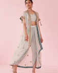 Gohar Ice Blue Cape Set