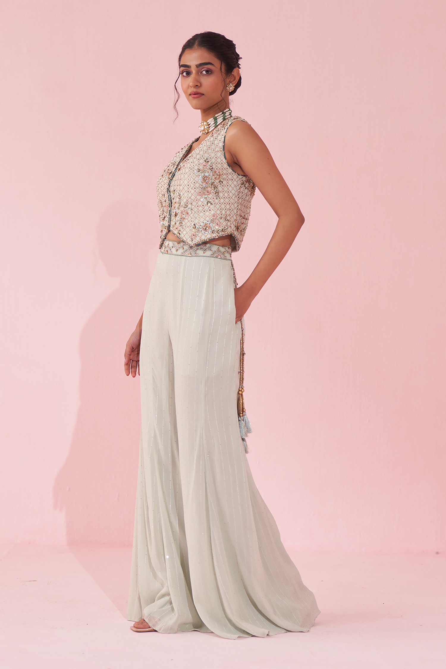 Gurnoor Ice Blue Sharara Set