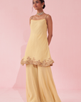 Genda Yellow Sharara Set