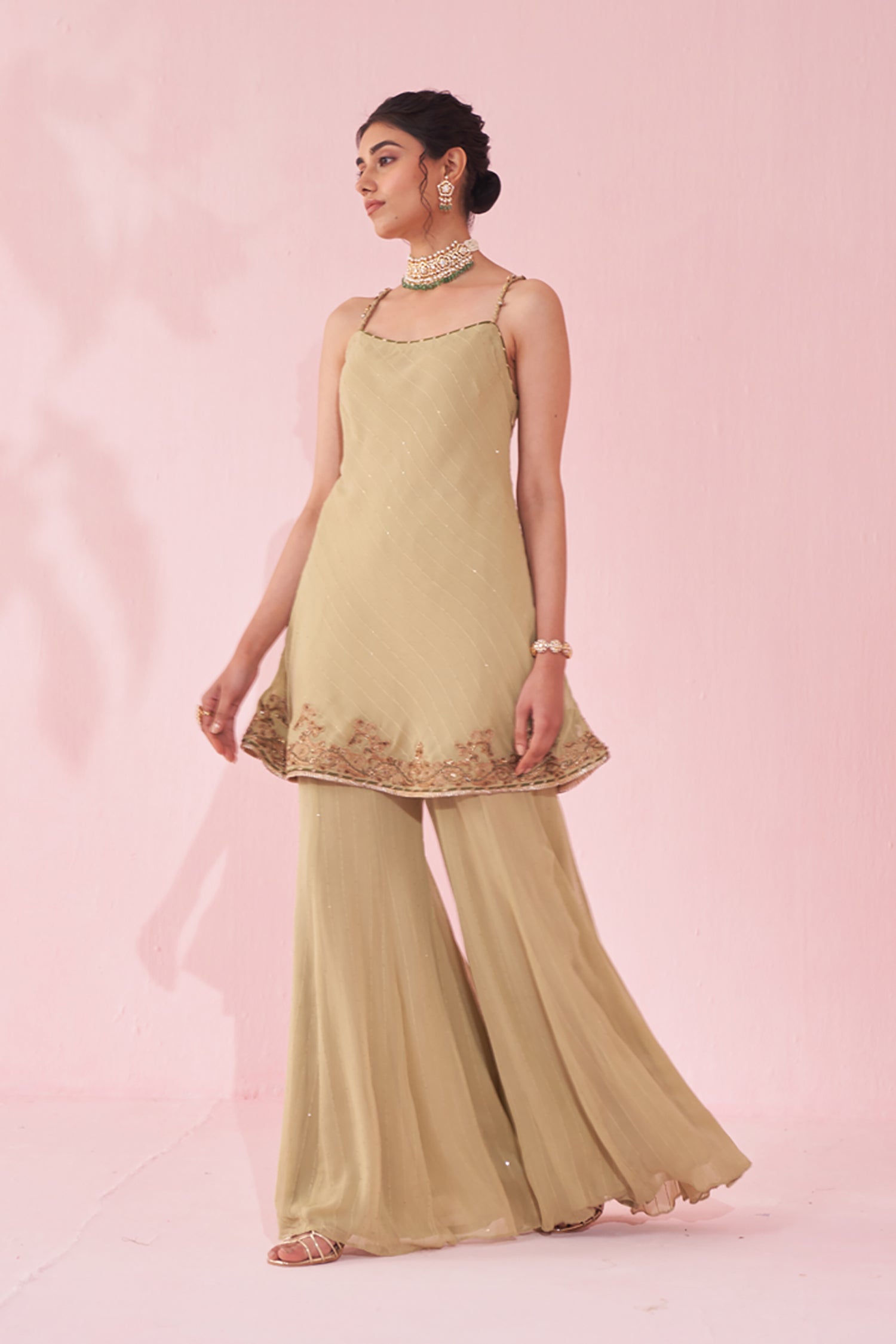 Genda Green Sharara Set