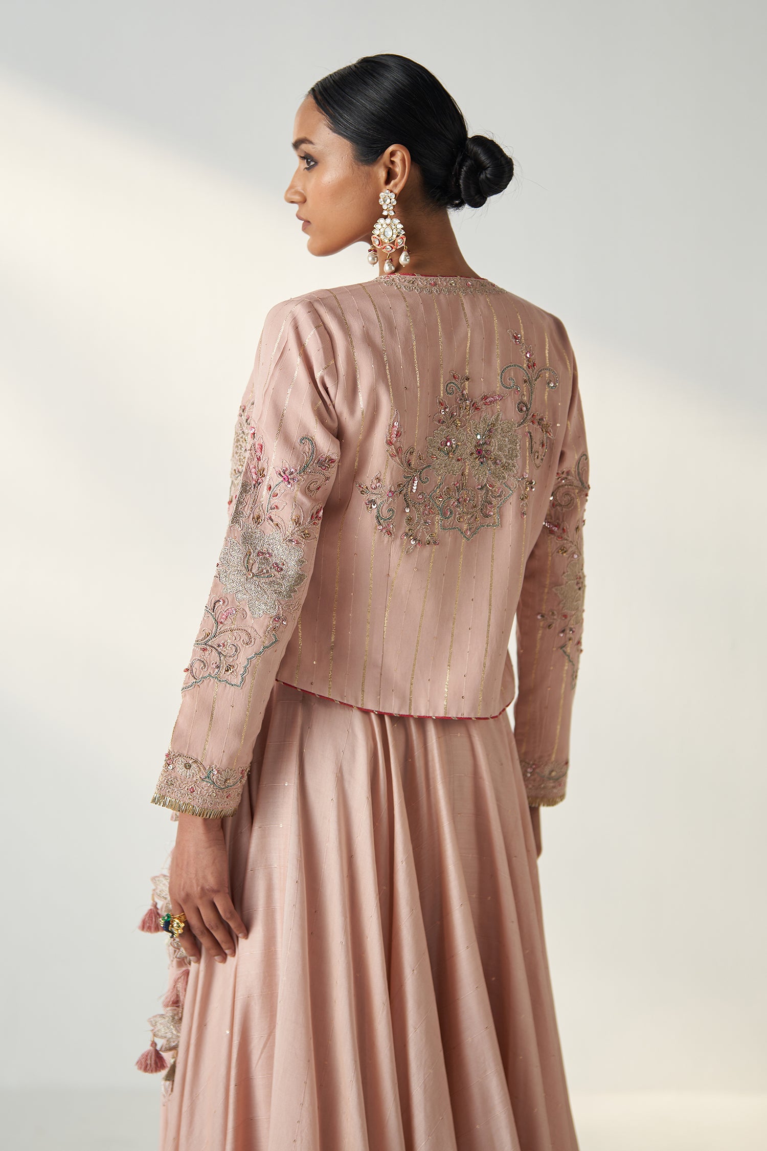 Radha Blush Pink Jacket Lehenga Set