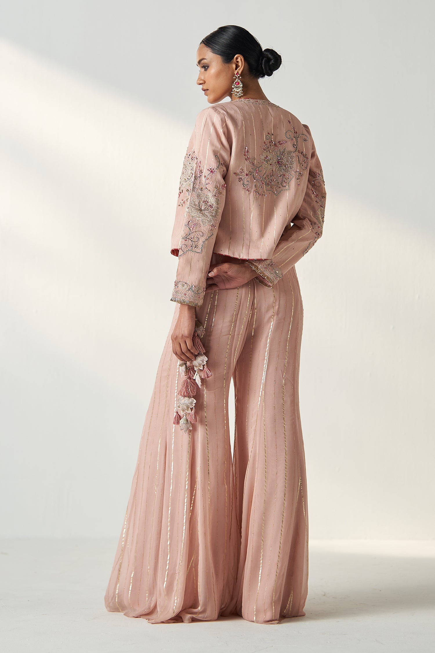 Sadhana Blush Pink Jacket Sharara Set