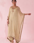 Gulzaar Green Kaftan Set