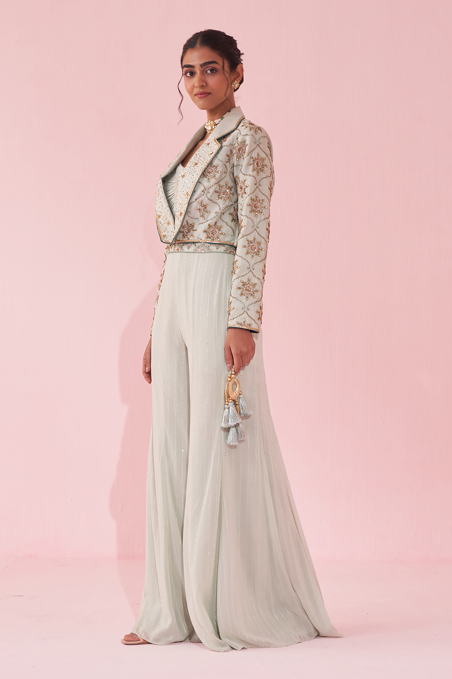 Garima Ice Blue Sharara Set