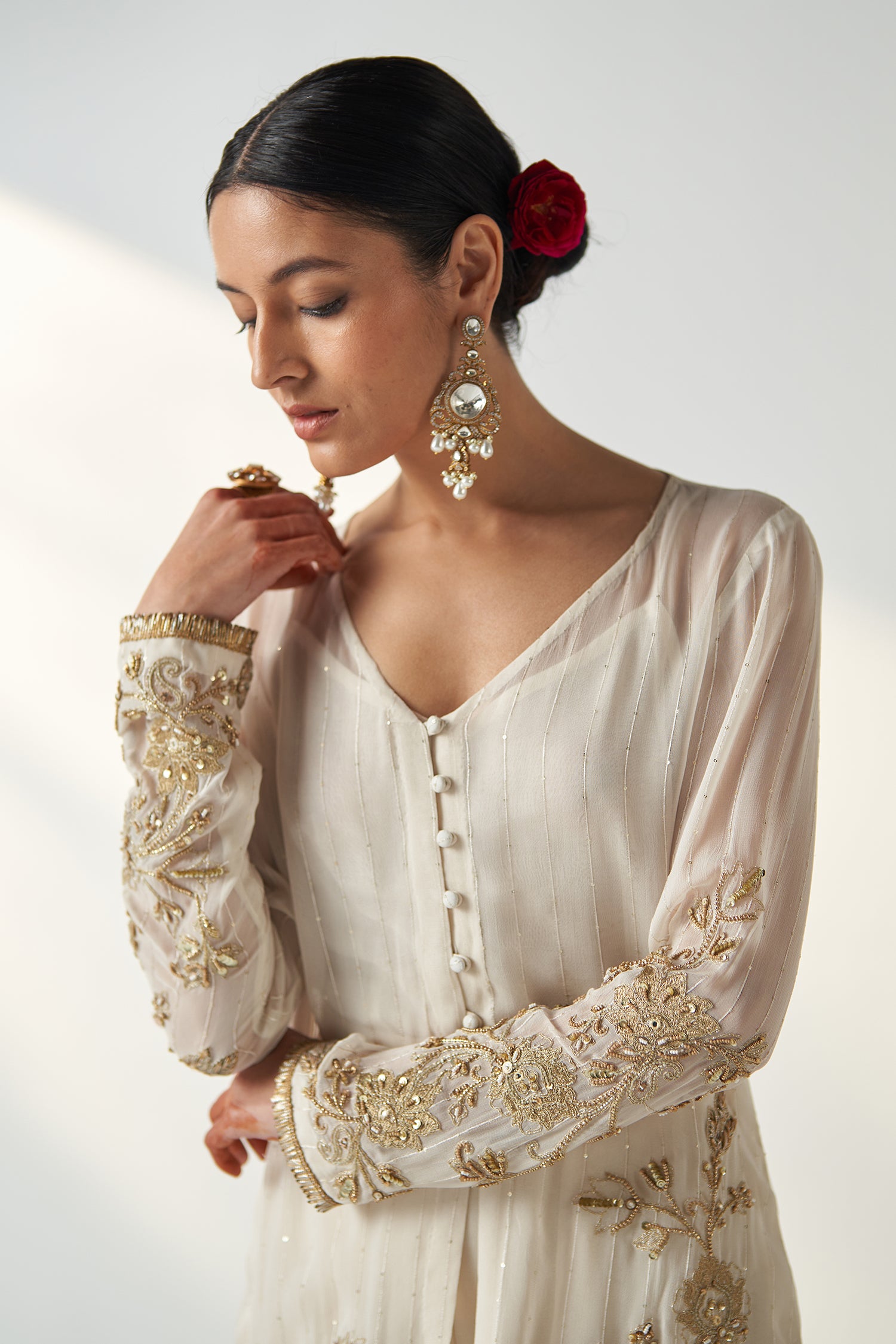 Tara Ivory Sharara Set