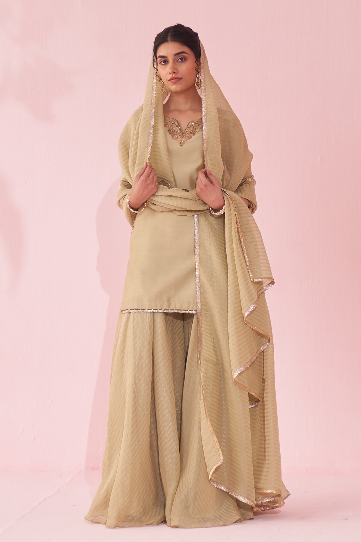 Gehna Green Sharara Set