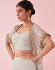 Guldana Ice Blue Cape Set