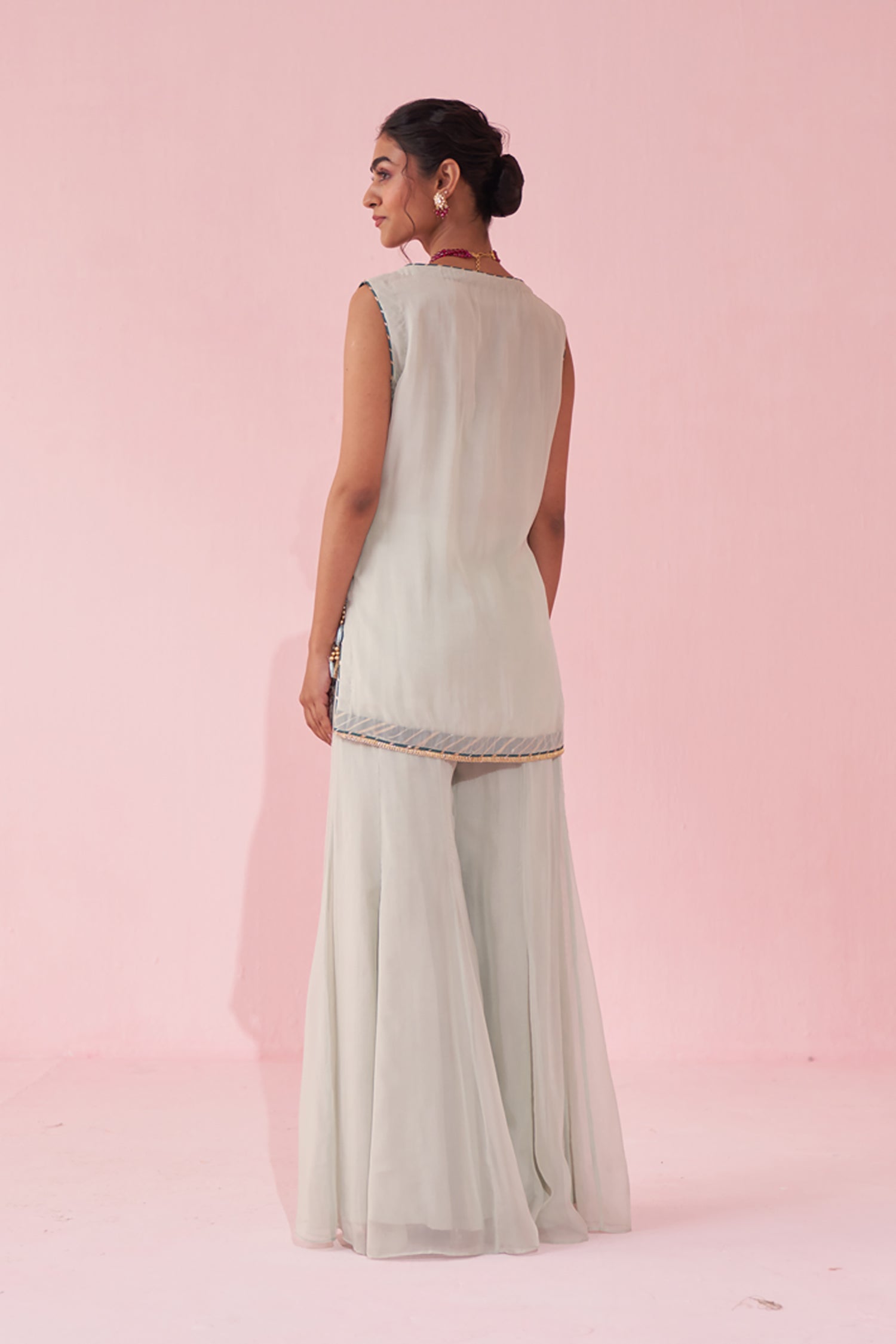 Ghaziya Ice Blue Sharara Set