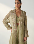 Nisha Green Cape Gharara Set