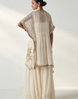 Suhana Ivory Kaftan Gharara Set