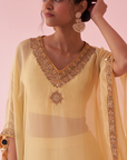 Gulzaar Yellow Kaftan Set