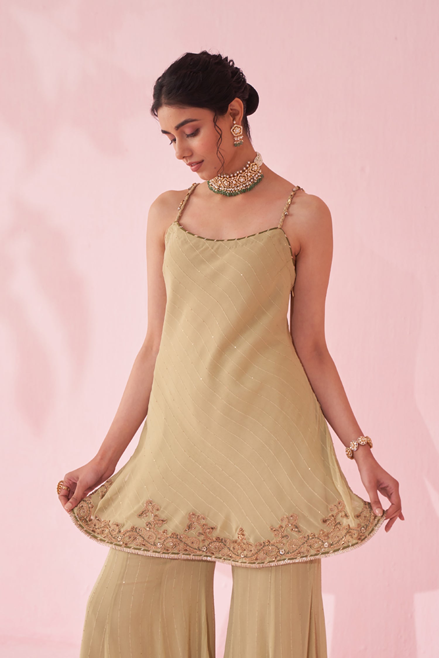 Genda Green Sharara Set