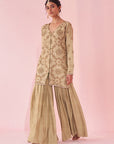 Gazal Green Sharara Set