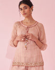 Gajara Blush Pink Shirt Pant Set
