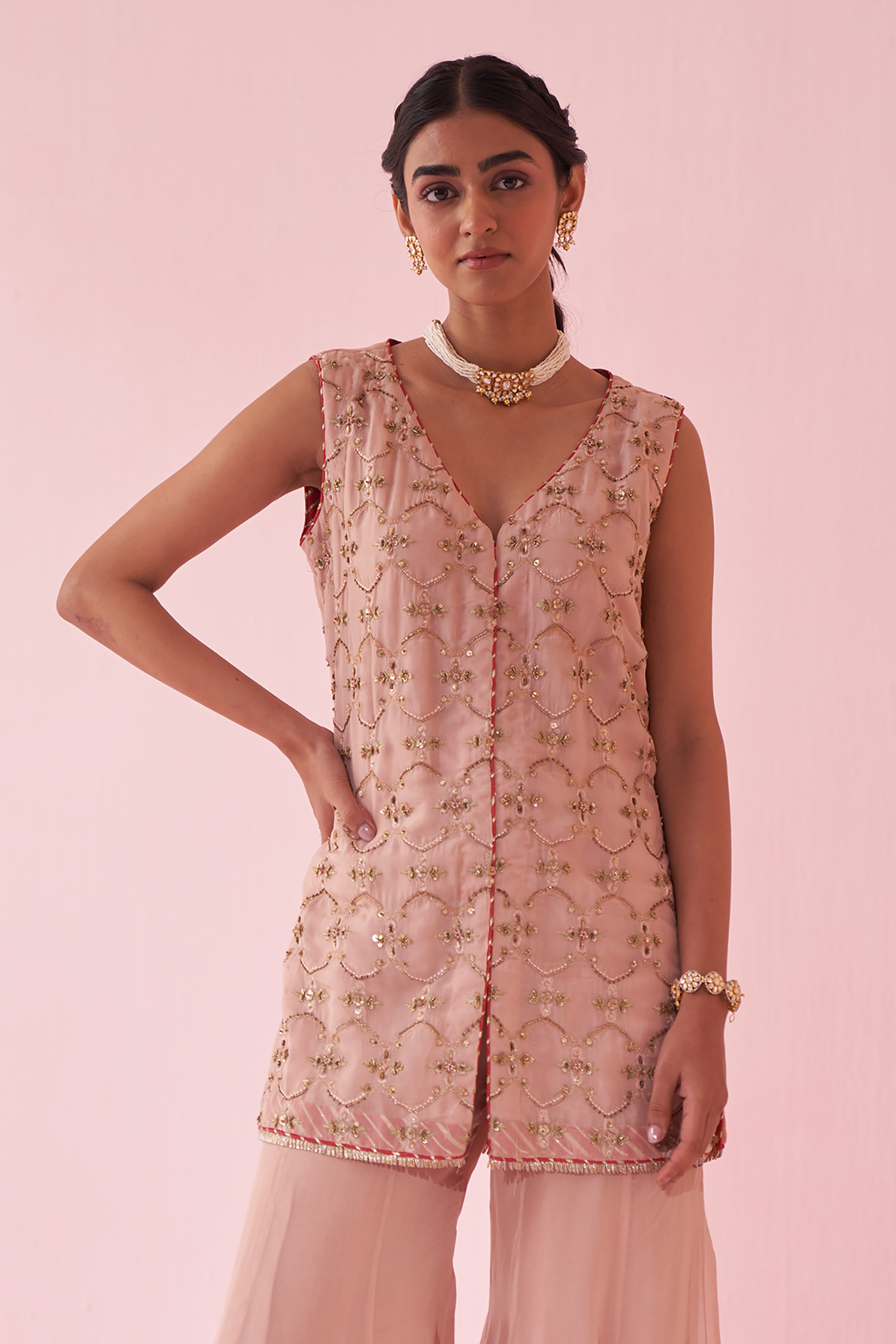 Ghaziya Blush Pink Sharara Set