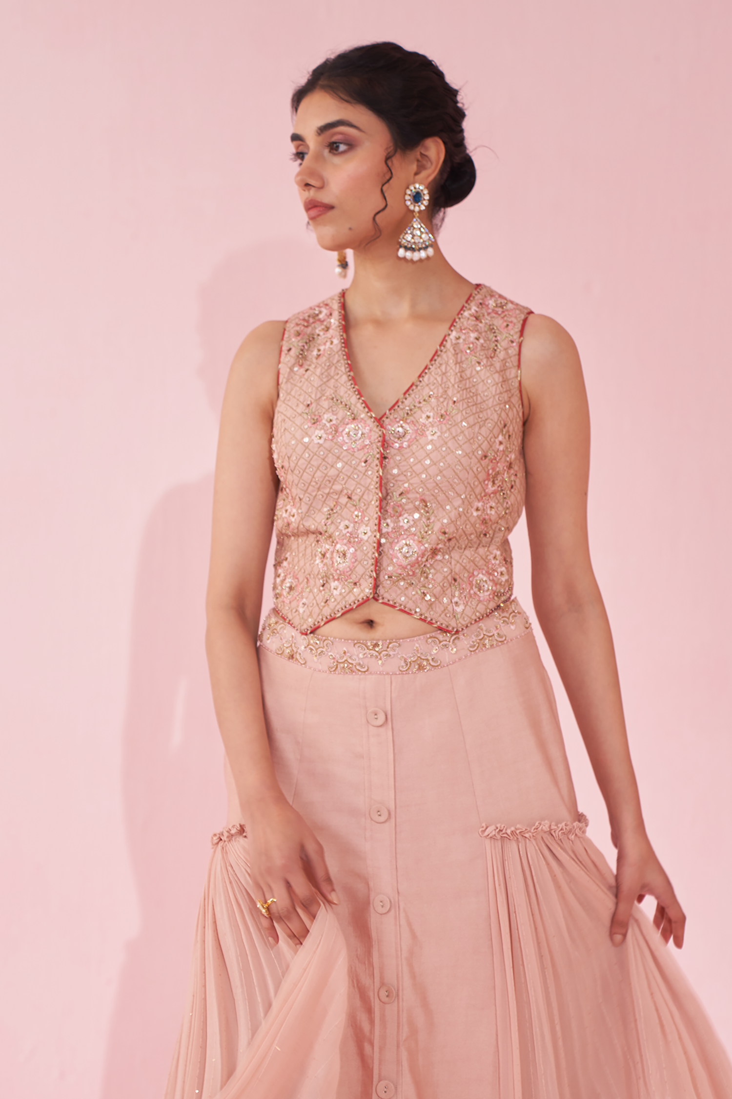 Gamya Blush Pink Lehenga Set