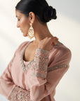 Pakhi Blush Pink Sheer Kurta Pant Set