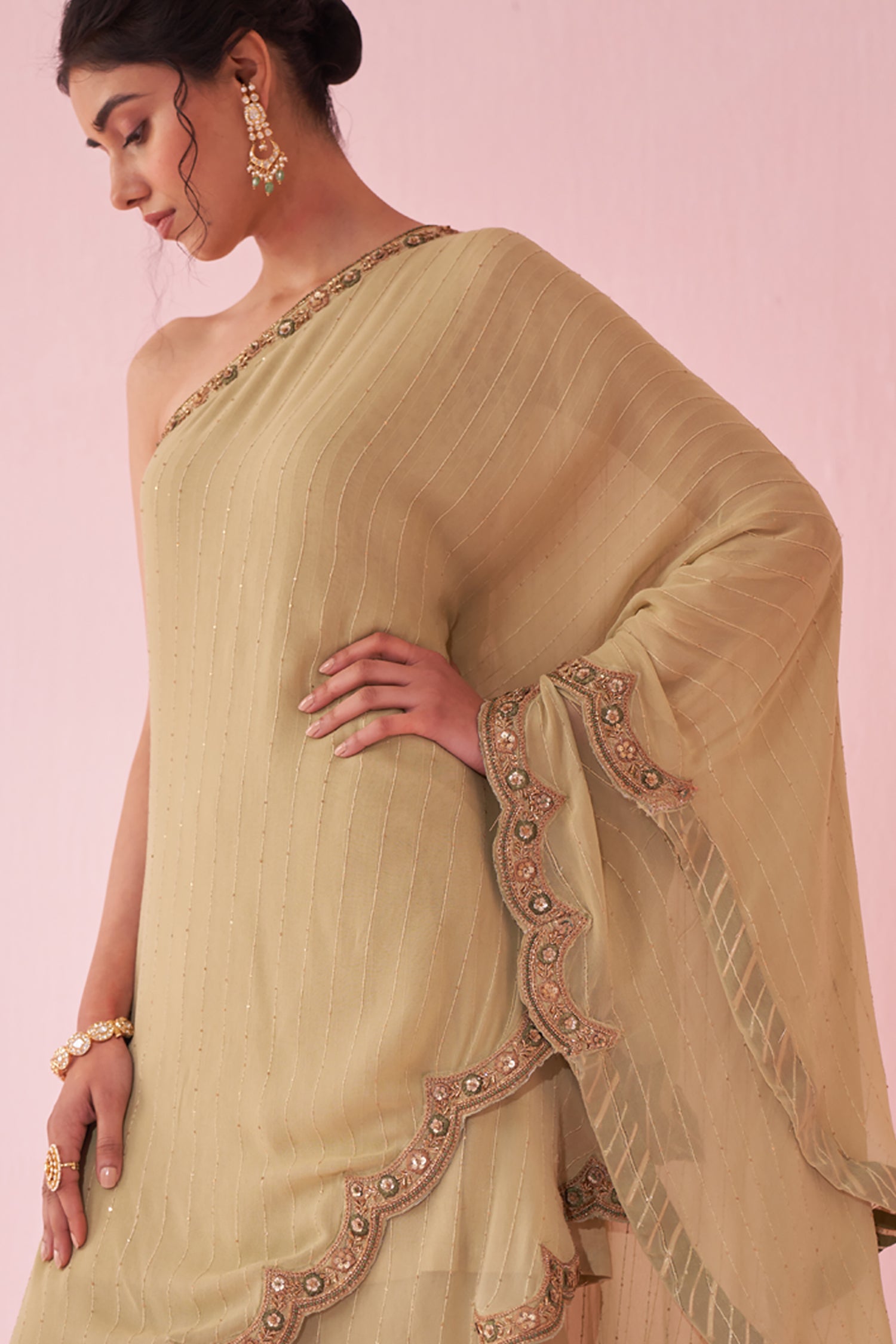 Gulbano Green Sharara Set