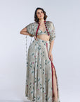 Jasmine Kalidar Skirt With Draped Jacket And Blouse