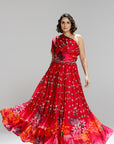 Floralia Kalidar Skirt With Drape Blouse