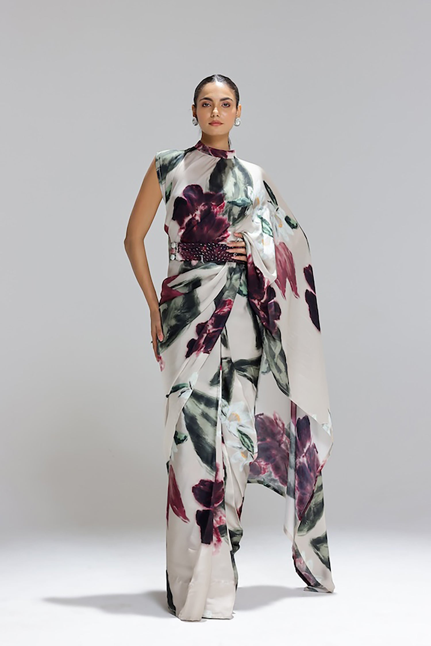 Ivy Gardenia Collar Pallu Saree