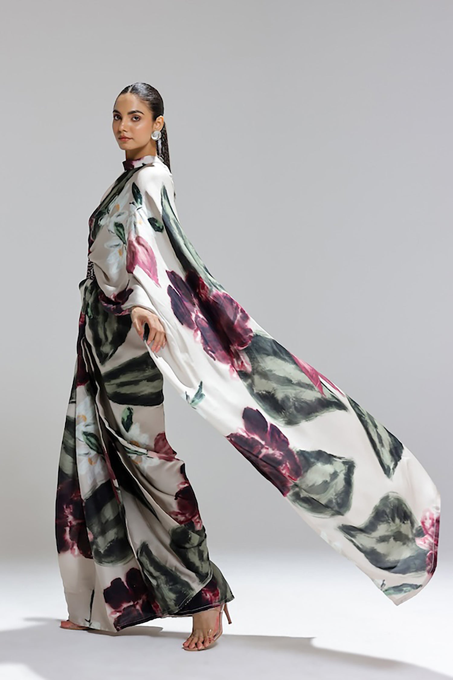 Ivy Gardenia Collar Pallu Saree