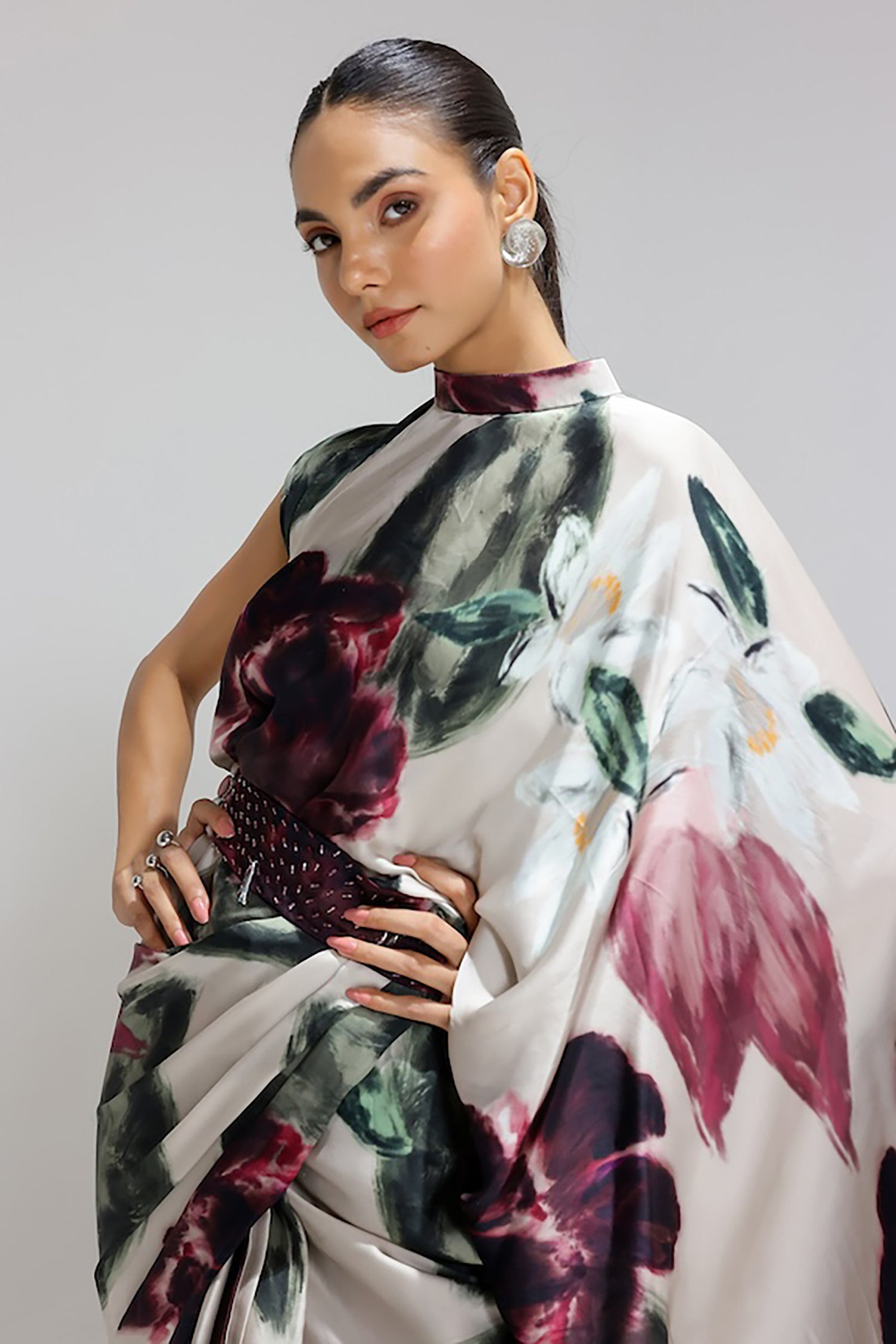 Ivy Gardenia Collar Pallu Saree