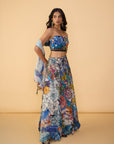 Larissa Corset Blouse, Zoya Lehenga Skirt and Scallop Dupatta