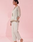 Gajara Ice Blue Shirt Pant Set