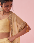 Gohar Yellow Cape Set